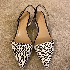 Banana Republic Calf Hair Leopard Print Sling-backs Size 8